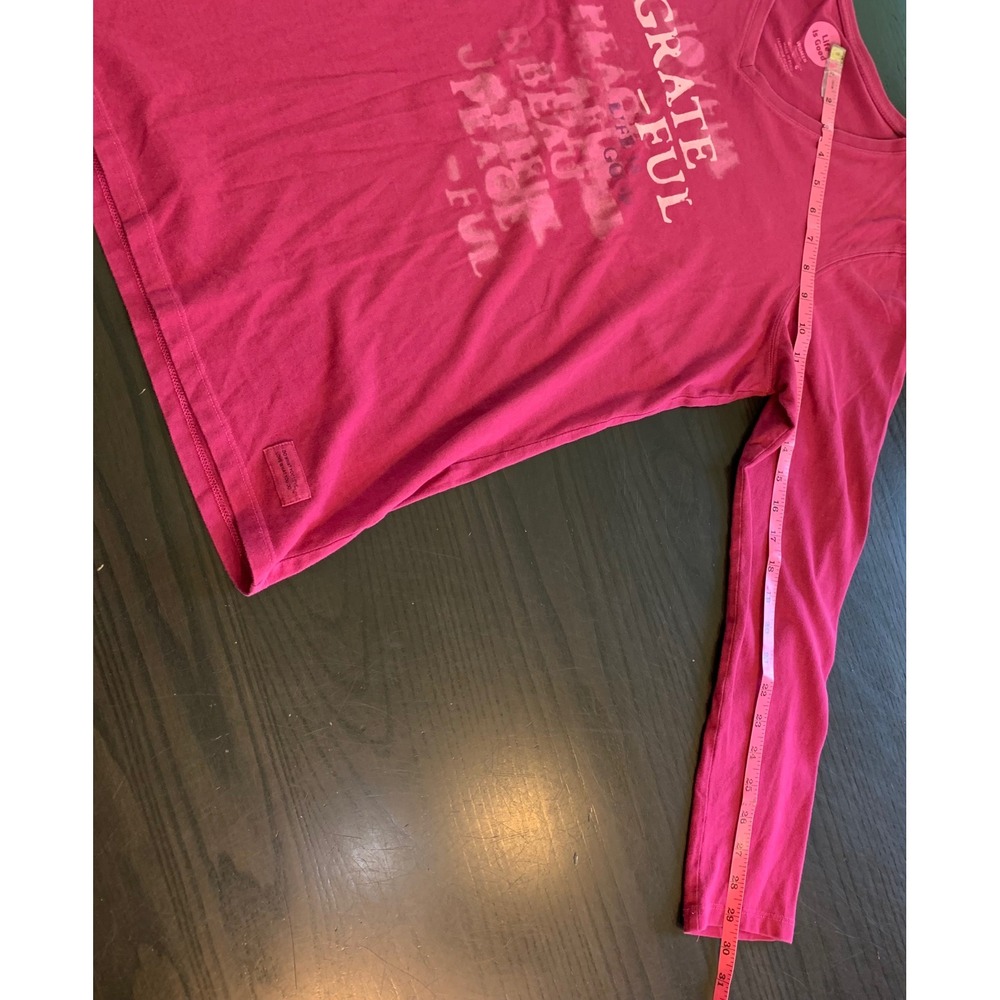 Life is Good Gratitude T-Shirt Womens Large Grateful V-Neck Cozy Comfy Cabincore - Picture 10 of 12